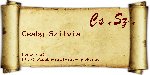 Csaby Szilvia névjegykártya